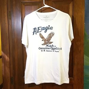 AE American Eagle Classic White Logo Tee (light spots, see photos please)